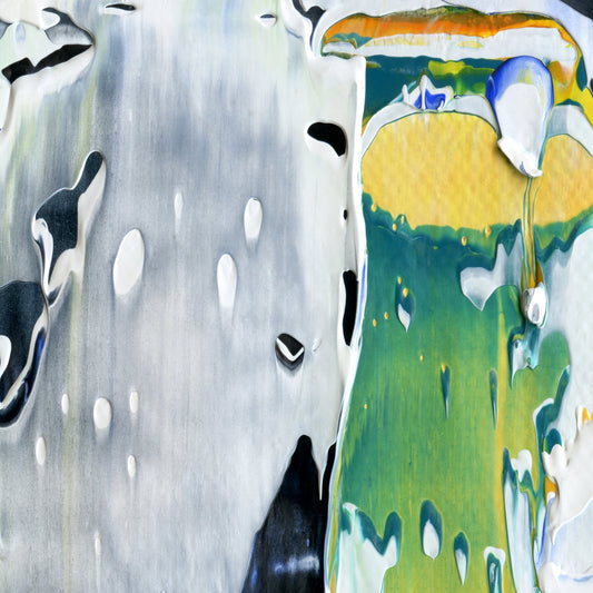 Abeyant Exhalation A2 is an abstract oil-on-canvas artwork, a fractal of its parent painting Abeyant Exhalation created by Anna Judd for the Scales Collection.