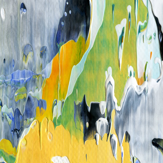 Abeyant Exhalation B2 is an abstract oil-on-canvas artwork, a fractal of its parent painting Abeyant Exhalation created by Anna Judd for the Scales Collection.