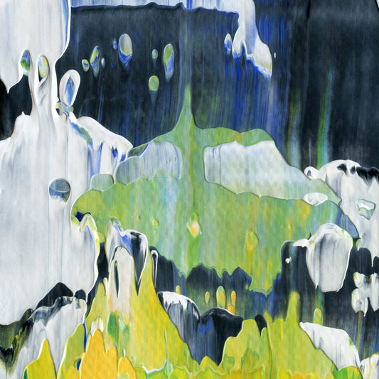 Abeyant Exhalation B3 is an abstract oil-on-canvas artwork, a fractal of its parent painting Abeyant Exhalation created by Anna Judd for the Scales Collection.