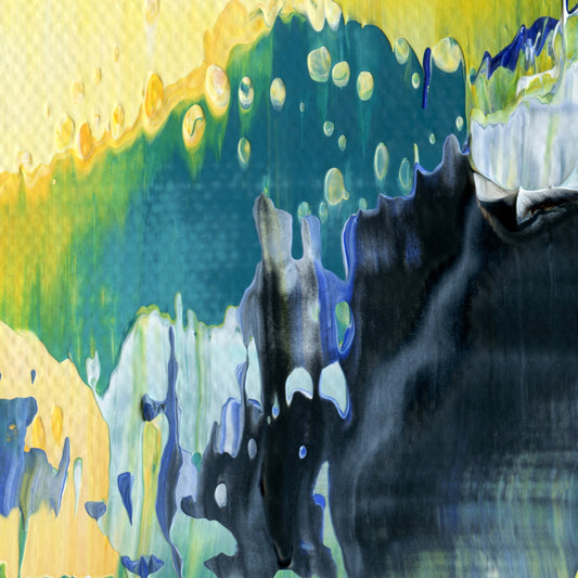 Abeyant Exhalation F2 is an abstract oil-on-canvas artwork, a fractal of its parent painting Abeyant Exhalation created by Anna Judd for the Scales Collection.