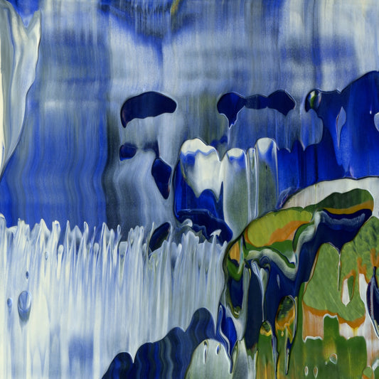 All Donkeys Go to Heaven A2 is an abstract oil-on-canvas artwork, a fractal of its parent painting All Donkeys Go to Heaven created by Anna Judd for the Scales Collection.