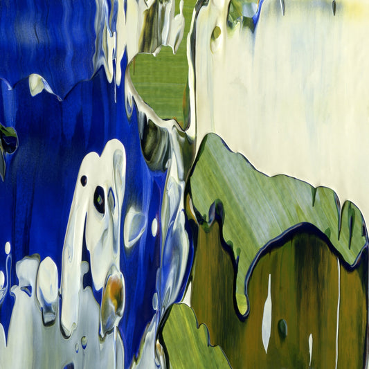 All Donkeys Go to Heaven C3 is an abstract oil-on-canvas artwork, a fractal of its parent painting All Donkeys Go to Heaven created by Anna Judd for the Scales Collection.