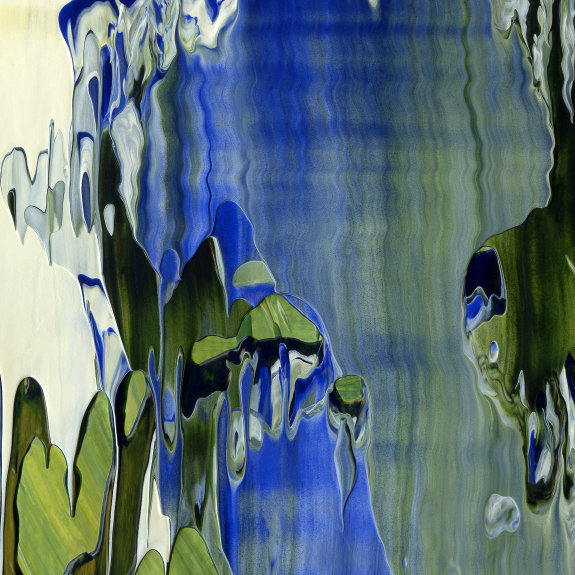 All Donkeys Go to Heaven C4 is an abstract oil-on-canvas artwork, a fractal of its parent painting All Donkeys Go to Heaven created by Anna Judd for the Scales Collection.