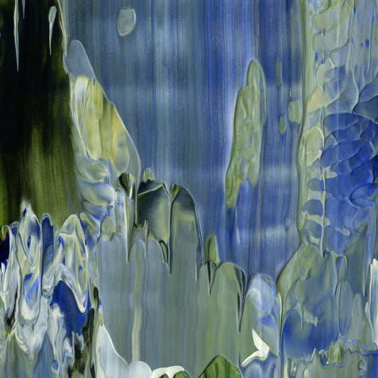 All Donkeys Go to Heaven C5 is an abstract oil-on-canvas artwork, a fractal of its parent painting All Donkeys Go to Heaven created by Anna Judd for the Scales Collection.