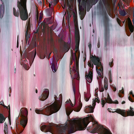 Always A Frayed Knot E4 is an abstract oil-on-canvas artwork, a fractal of its parent painting Always A Frayed Knot created by Anna Judd for the Scales Collection.