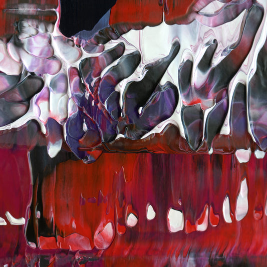 Always A Frayed Knot F1 is an abstract oil-on-canvas artwork, a fractal of its parent painting Always A Frayed Knot created by Anna Judd for the Scales Collection.