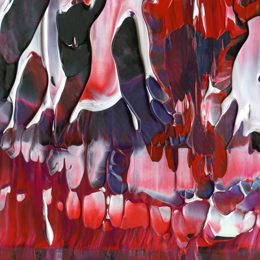 Always A Frayed Knot F2 is an abstract oil-on-canvas artwork, a fractal of its parent painting Always A Frayed Knot created by Anna Judd for the Scales Collection.