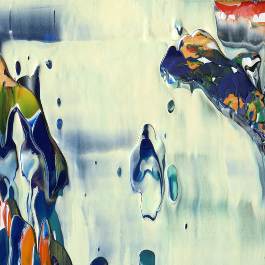 Ambitious Shackles A3 is an abstract oil-on-canvas artwork, a fractal of its parent painting Ambitious Shackles created by Anna Judd for the Scales Collection.