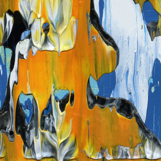 Amphibious Whimsy D2 is an abstract oil-on-canvas artwork, a fractal of its parent painting Amphibious Whimsy created by Anna Judd for the Scales Collection.