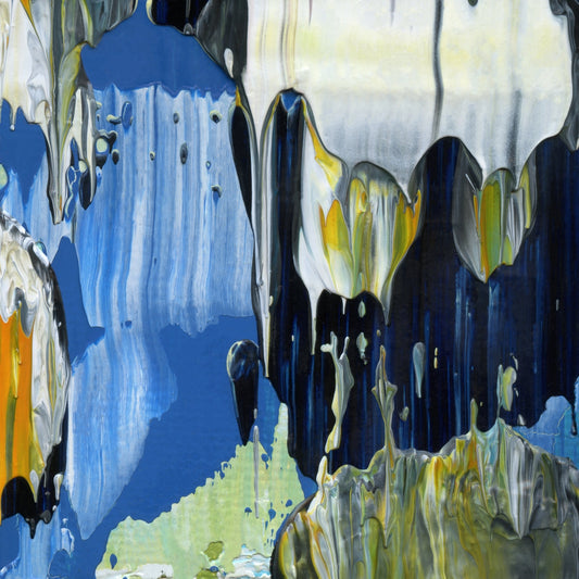 Amphibious Whimsy D4 is an abstract oil-on-canvas artwork, a fractal of its parent painting Amphibious Whimsy created by Anna Judd for the Scales Collection.