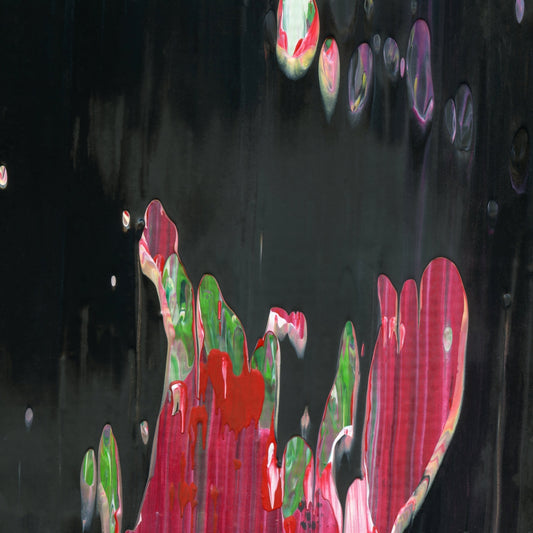 Apples From Paris D3 is an abstract oil-on-canvas artwork, a fractal of its parent painting Apples From Paris created by Anna Judd for the Scales Collection.