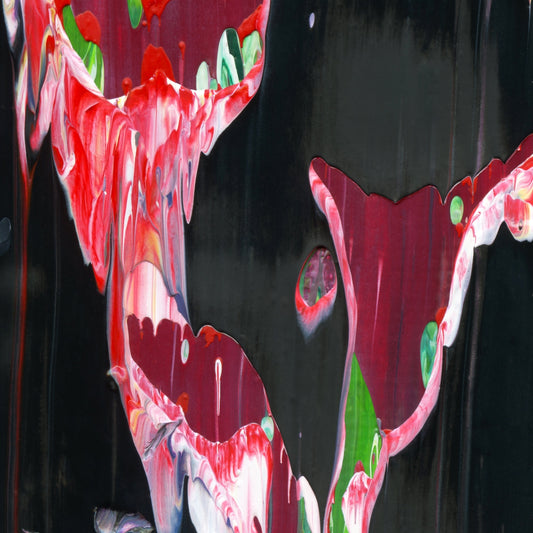 Apples From Paris E1 is an abstract oil-on-canvas artwork, a fractal of its parent painting Apples From Paris created by Anna Judd for the Scales Collection.