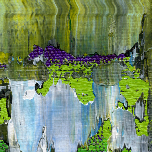 Approaching Aeaea C4 is an abstract oil-on-canvas artwork, a fractal of its parent painting Approaching Aeaea created by Anna Judd for the Scales Collection.