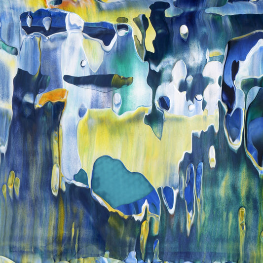 Aqueous Excavation A5 is an abstract oil-on-canvas artwork, a fractal of its parent painting Aqueous Excavation created by Anna Judd for the Scales Collection.