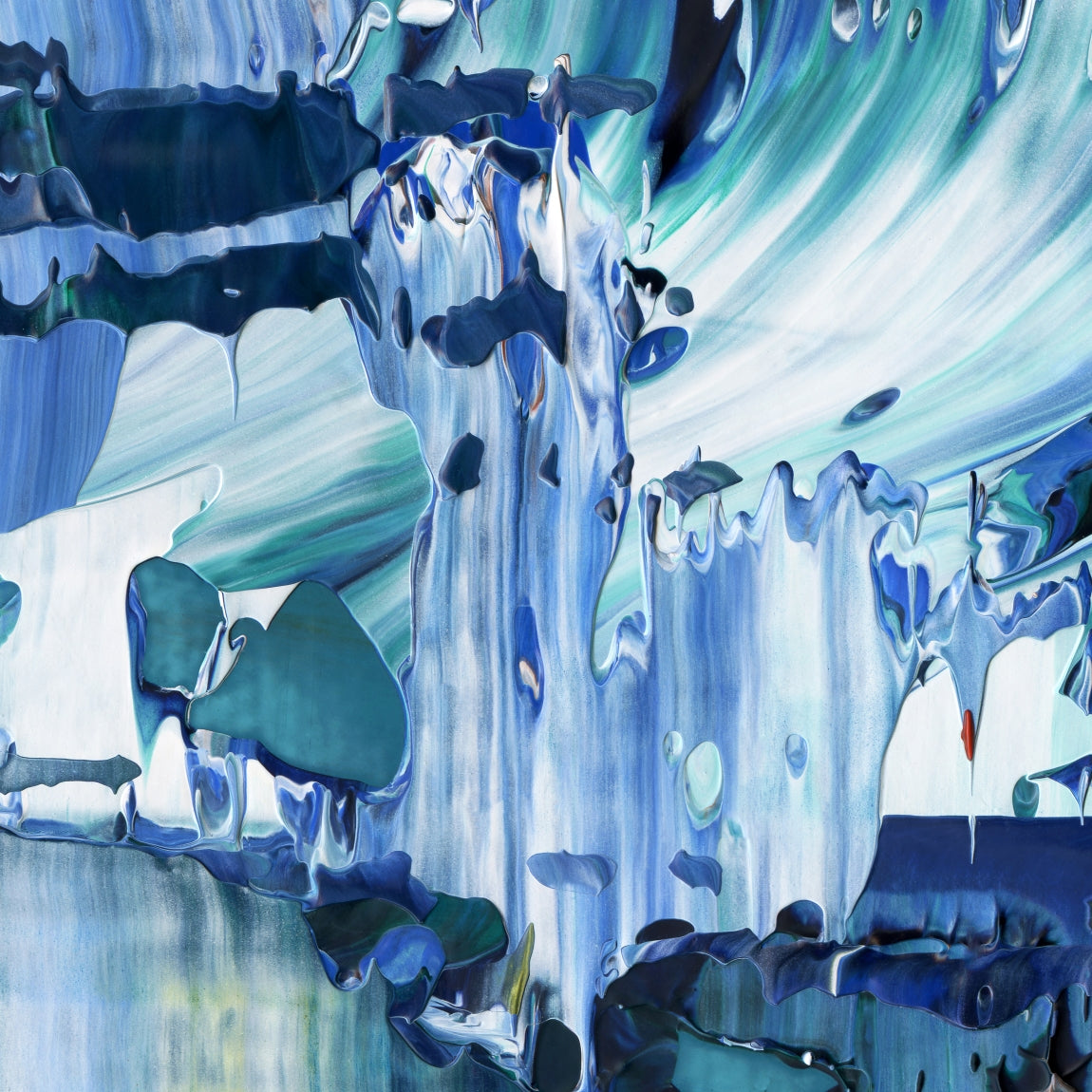 Aqueous Excavation C2 is an abstract oil-on-canvas artwork, a fractal of its parent painting Aqueous Excavation created by Anna Judd for the Scales Collection.