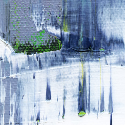 Arctic Spring D1 is an abstract oil-on-canvas artwork, a fractal of its parent painting Arctic Spring created by Anna Judd for the Scales Collection.