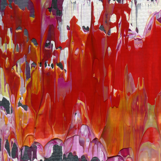 Baking with Sylvia D1 is an abstract oil-on-canvas artwork, a fractal of its parent painting Baking with Sylvia created by Anna Judd for the Scales Collection.