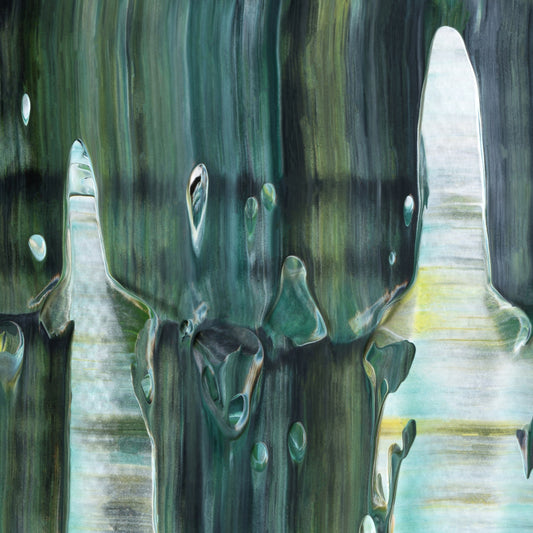 Barefoot Catabasis E2 is an abstract oil-on-canvas artwork, a fractal of its parent painting Barefoot Catabasis created by Anna Judd for the Scales Collection.
