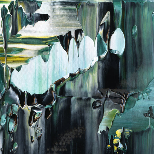 Barefoot Catabasis E5 is an abstract oil-on-canvas artwork, a fractal of its parent painting Barefoot Catabasis created by Anna Judd for the Scales Collection.
