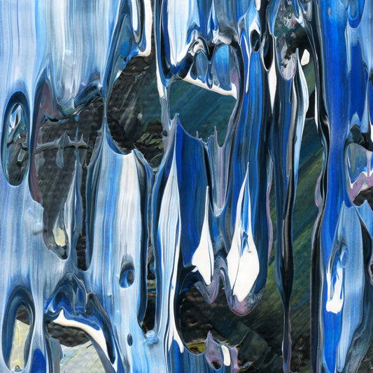 Battle of the Blind Spots B2 is an abstract oil-on-canvas artwork, a fractal of its parent painting Battle of the Blind Spots created by Anna Judd for the Scales Collection.