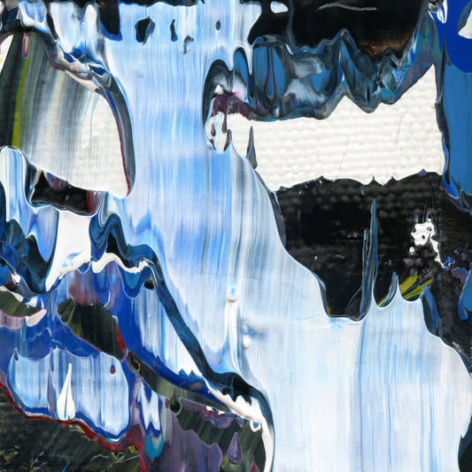 Battle of the Blind Spots B4 is an abstract oil-on-canvas artwork, a fractal of its parent painting Battle of the Blind Spots created by Anna Judd for the Scales Collection.