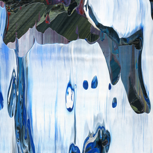 Battle of the Blind Spots C4 is an abstract oil-on-canvas artwork, a fractal of its parent painting Battle of the Blind Spots created by Anna Judd for the Scales Collection.