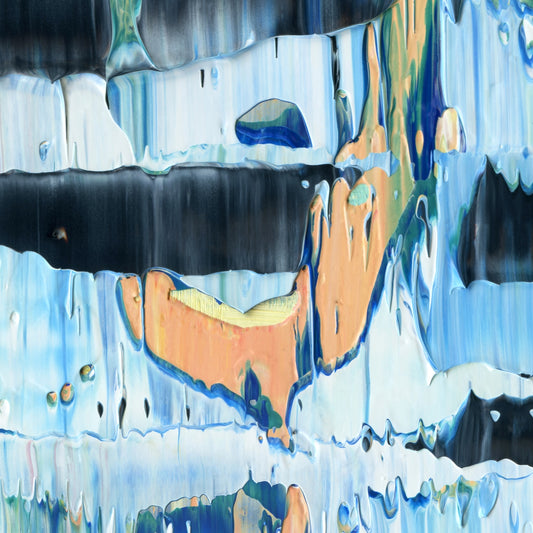 Beachcombing at Thanatopsis D3 is an abstract oil-on-canvas artwork, a fractal of its parent painting Beachcombing at Thanatopsis created by Anna Judd for the Scales Collection.