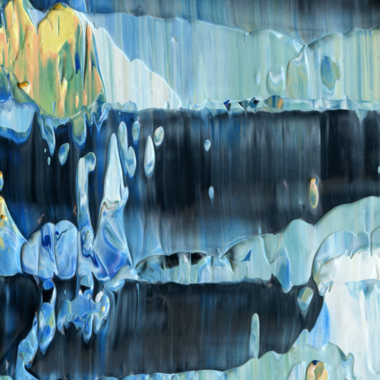 Beachcombing at Thanatopsis D5 is an abstract oil-on-canvas artwork, a fractal of its parent painting Beachcombing at Thanatopsis created by Anna Judd for the Scales Collection.