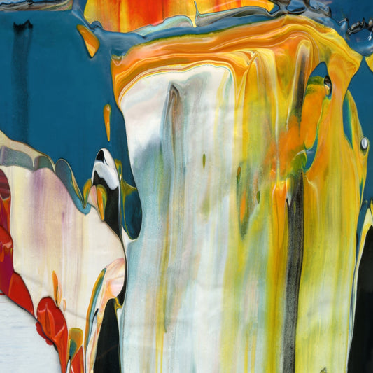 Belief is the Enemy of Knowing A4 is an abstract oil-on-canvas artwork, a fractal of its parent painting Belief is the Enemy of Knowing created by Anna Judd for the Scales Collection.