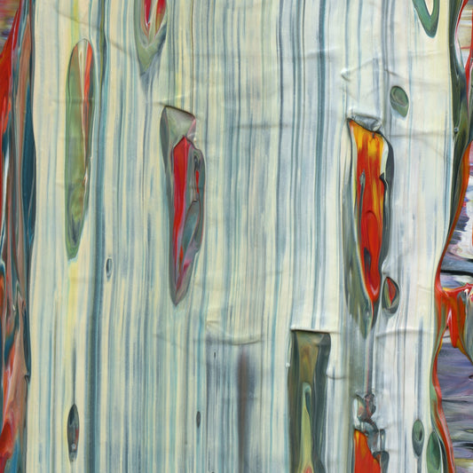 Belief is the Enemy of Knowing E1 is an abstract oil-on-canvas artwork, a fractal of its parent painting Belief is the Enemy of Knowing created by Anna Judd for the Scales Collection.