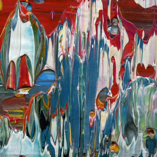 Belief is the Enemy of Knowing F3 is an abstract oil-on-canvas artwork, a fractal of its parent painting Belief is the Enemy of Knowing created by Anna Judd for the Scales Collection.