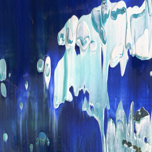 Big Belly Moon B5 is an abstract oil-on-canvas artwork, a fractal of its parent painting Big Belly Moon created by Anna Judd for the Scales Collection.