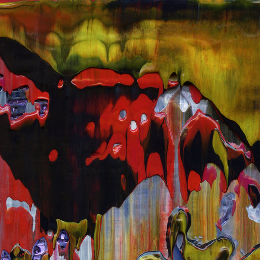 Bleeding (the) Nation A3 is an abstract oil-on-canvas artwork, a fractal of its parent painting Bleeding (the) Nation created by Anna Judd for the Scales Collection.