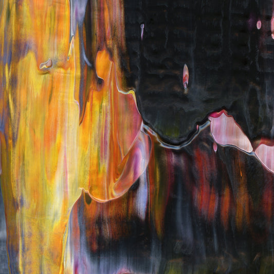Bleeding (the) Nation E1 is an abstract oil-on-canvas artwork, a fractal of its parent painting Bleeding (the) Nation created by Anna Judd for the Scales Collection.