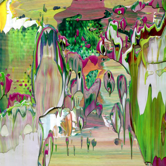 Blink Twice for Yes C2 is an abstract oil-on-canvas artwork, a fractal of its parent painting Blink Twice for Yes created by Anna Judd for the Scales Collection.
