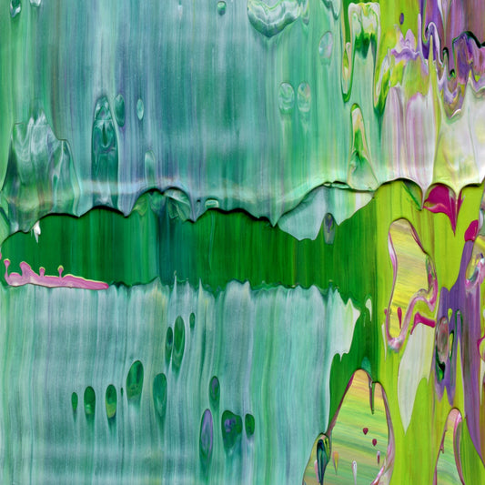 Blink Twice for Yes C4 is an abstract oil-on-canvas artwork, a fractal of its parent painting Blink Twice for Yes created by Anna Judd for the Scales Collection.