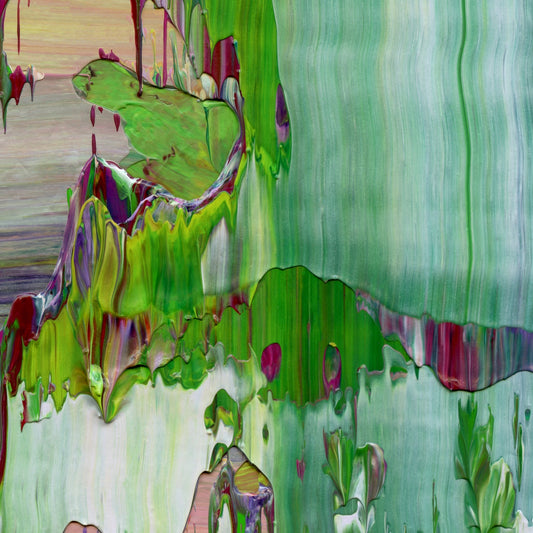 Blink Twice for Yes D3 is an abstract oil-on-canvas artwork, a fractal of its parent painting Blink Twice for Yes created by Anna Judd for the Scales Collection.