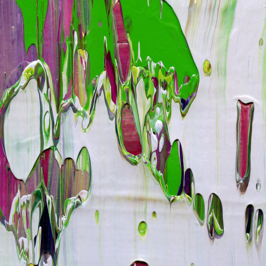 Blink Twice for Yes F2 is an abstract oil-on-canvas artwork, a fractal of its parent painting Blink Twice for Yes created by Anna Judd for the Scales Collection.
