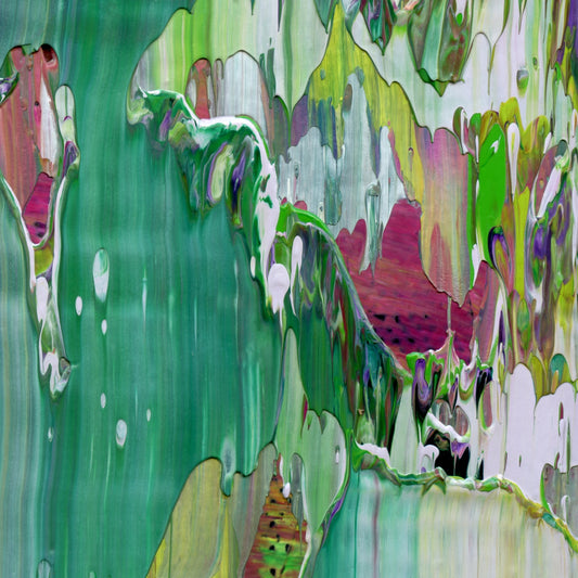 Blink Twice for Yes F4 is an abstract oil-on-canvas artwork, a fractal of its parent painting Blink Twice for Yes created by Anna Judd for the Scales Collection.