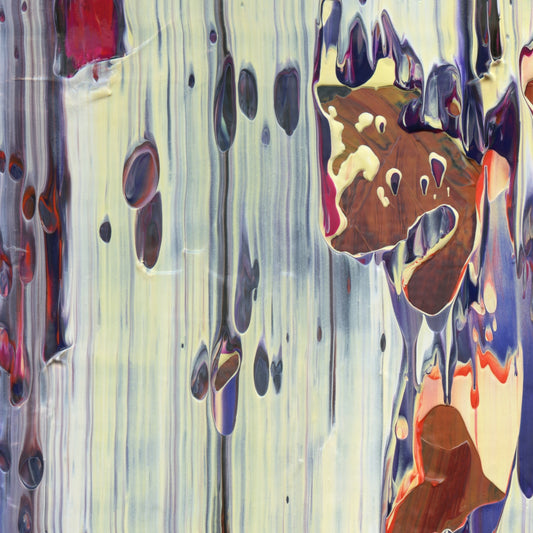 Bluebeard's Copper Key A1 is an abstract oil-on-canvas artwork, a fractal of its parent painting Bluebeard's Copper Key created by Anna Judd for the Scales Collection.