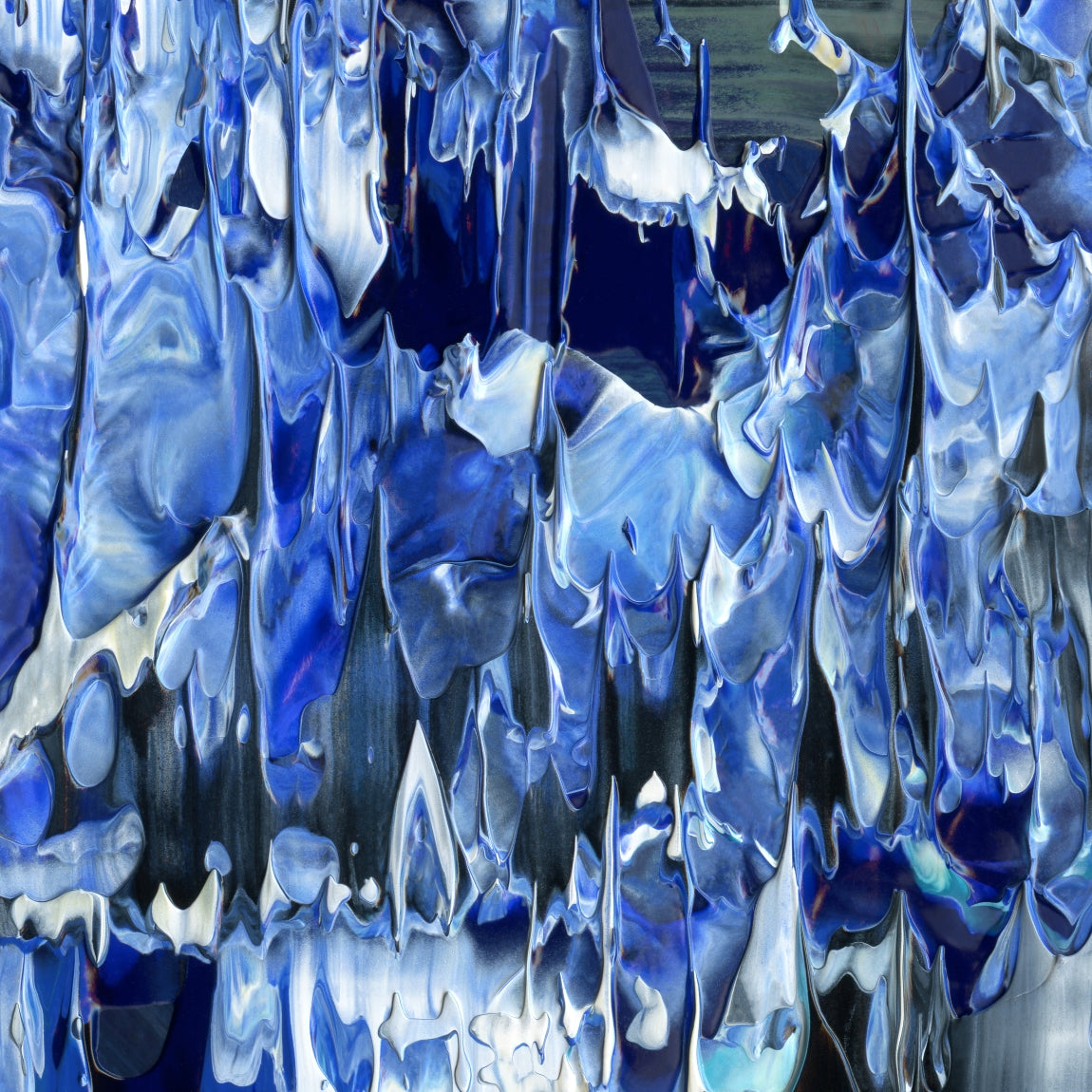 Bluest Love B4 is an abstract oil-on-canvas artwork, a fractal of its parent painting Bluest Love created by Anna Judd for the Scales Collection.