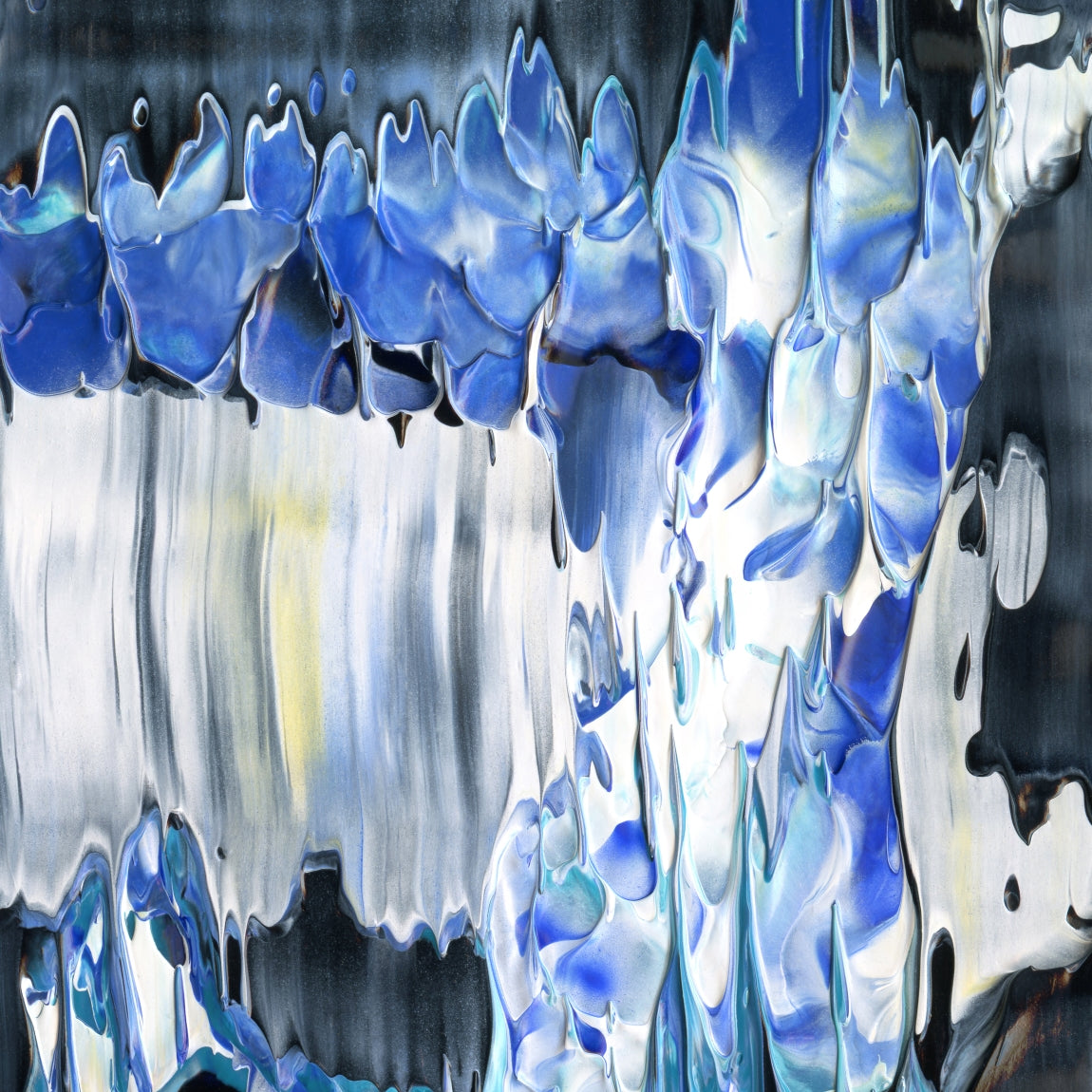 Bluest Love D4 is an abstract oil-on-canvas artwork, a fractal of its parent painting Bluest Love created by Anna Judd for the Scales Collection.