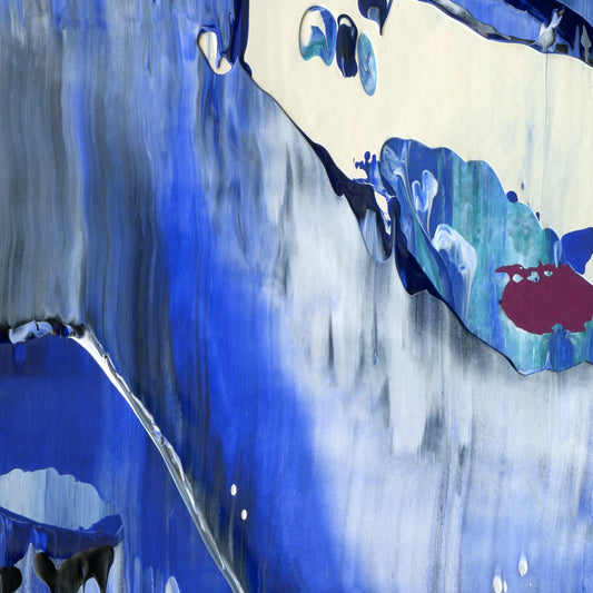 Bottomless Faux Pas E2 is an abstract oil-on-canvas artwork, a fractal of its parent painting Bottomless Faux Pas created by Anna Judd for the Scales Collection.