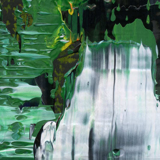 Breadcrumb Deficit E3 is an abstract oil-on-canvas artwork, a fractal of its parent painting Breadcrumb Deficit created by Anna Judd for the Scales Collection.