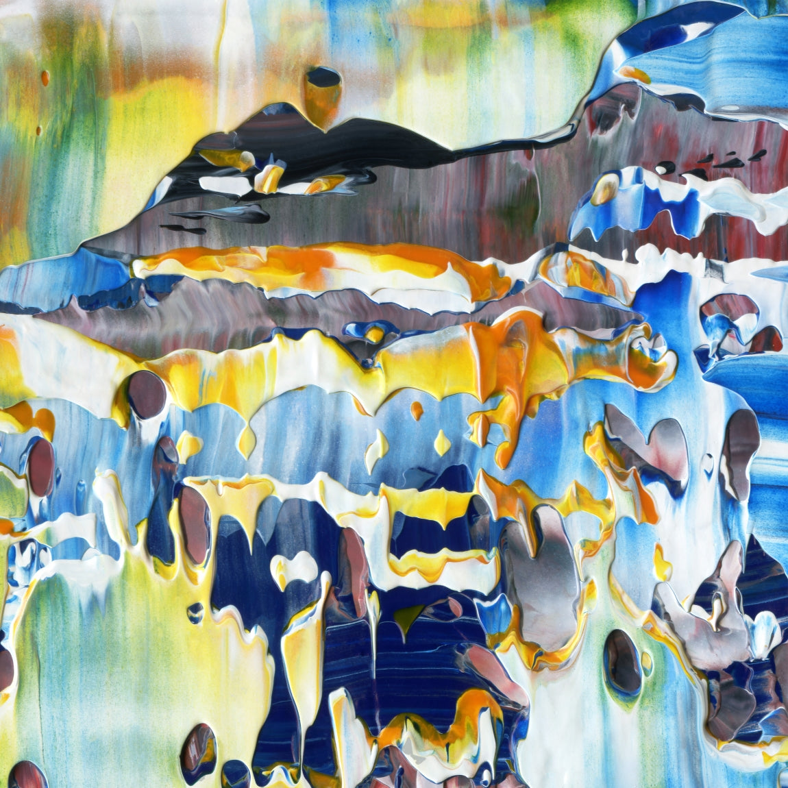 Candlelight Burnout A5 is an abstract oil-on-canvas artwork, a fractal of its parent painting Candlelight Burnout created by Anna Judd for the Scales Collection.