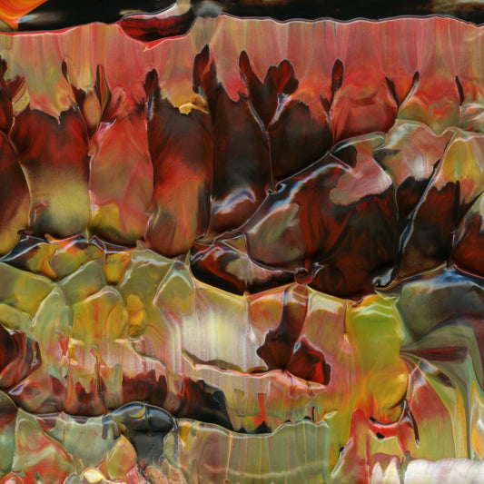 Capricious Calculation F1 is an abstract oil-on-canvas artwork, a fractal of its parent painting Capricious Calculation created by Anna Judd for the Scales Collection.