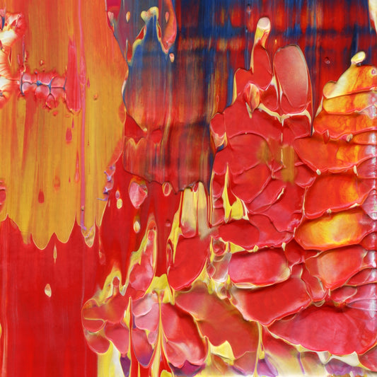 Celestial Arousal E4 is an abstract oil-on-canvas artwork, a fractal of its parent painting Celestial Arousal created by Anna Judd for the Scales Collection.