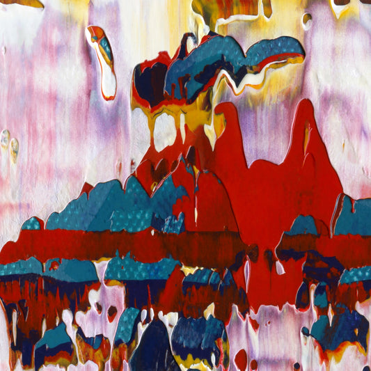Charlotte and the Thunderbird A2 is an abstract oil-on-canvas artwork, a fractal of its parent painting Charlotte and the Thunderbird created by Anna Judd for the Scales Collection.