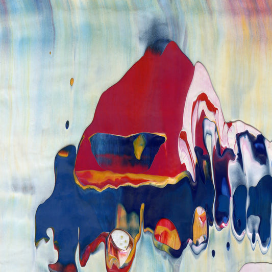 Chomsky's Broken Record A2 is an abstract oil-on-canvas artwork, a fractal of its parent painting Chomsky's Broken Record created by Anna Judd for the Scales Collection.