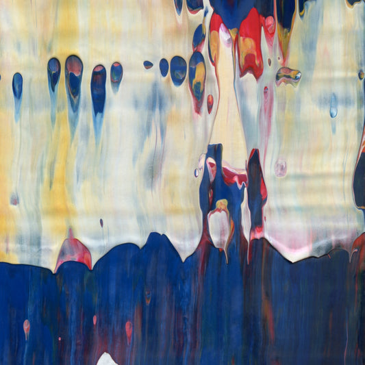 Chomsky's Broken Record B4 is an abstract oil-on-canvas artwork, a fractal of its parent painting Chomsky's Broken Record created by Anna Judd for the Scales Collection.